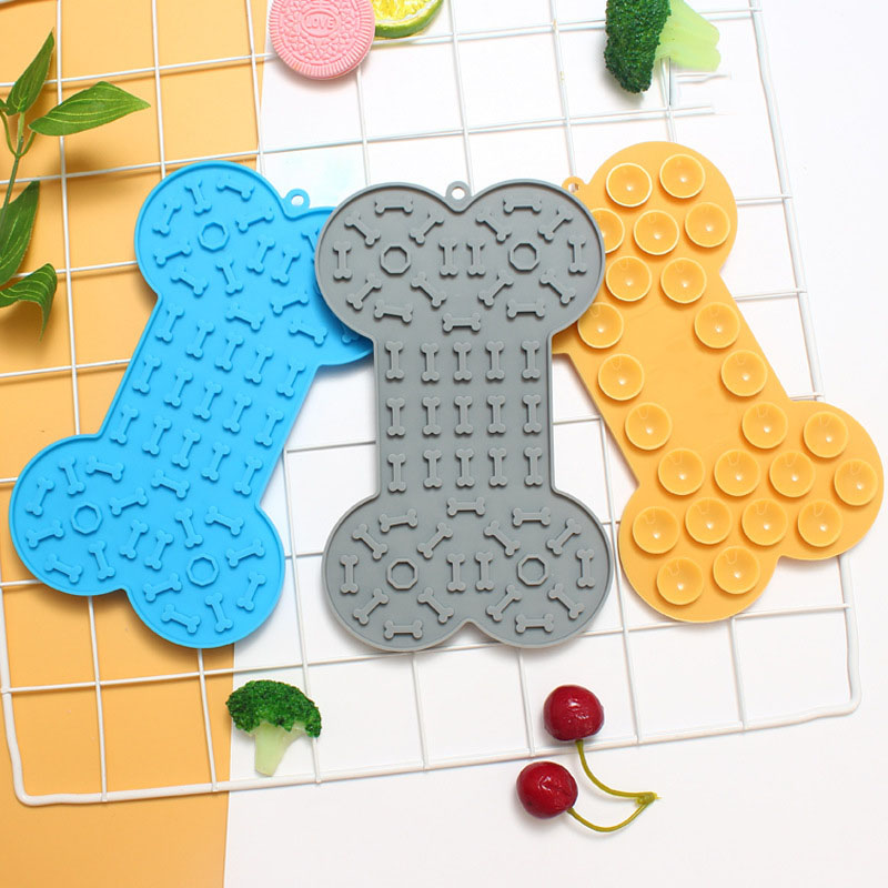 Syah Life Silicone Bone Licking Pad: Dog Slow Feeder Bowl, Cat Lickmat for Bath Distraction