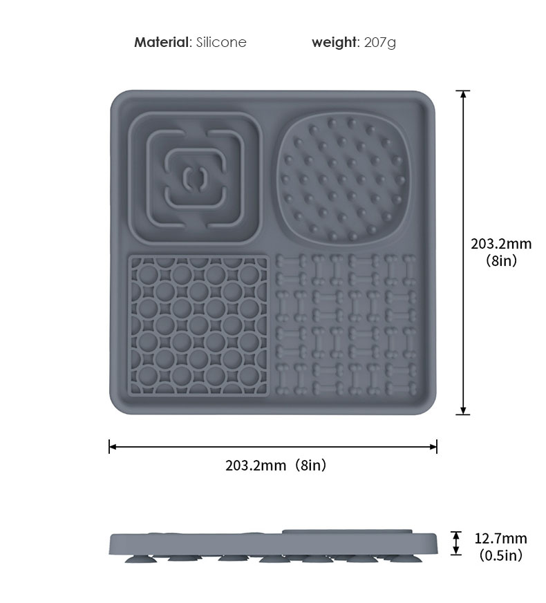 Syah Life Silicone Lick Mat for Pets - BPA-Free Slow Feeder with Suction Cup, Fits Dry/Wet Food