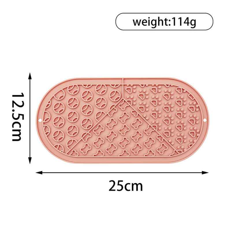 Oval Pet Silicone Slow Feeder Mat - Suction Cups for Anti-Slip, Perfect for Licking & Wet/Dry Food