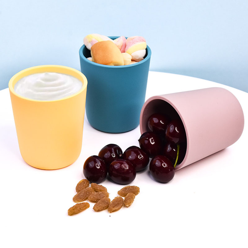 Wholesale Food-Grade Silicone Kids Water Cup - 200ml, Anti-Fall, With Scale, Fridge/Microwave Safe