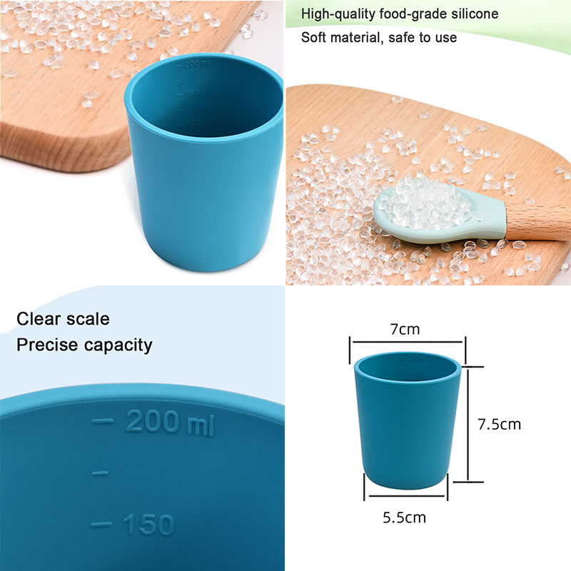 Wholesale Food-Grade Silicone Kids Water Cup - 200ml, Anti-Fall, With Scale, Fridge/Microwave Safe