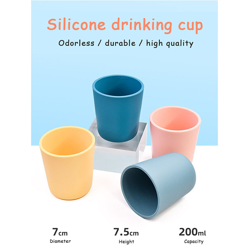 Wholesale Food-Grade Silicone Kids Water Cup - 200ml, Anti-Fall, With Scale, Fridge/Microwave Safe