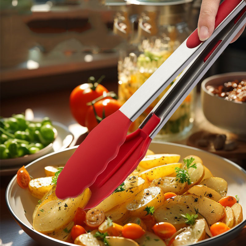 Wholesale Silicone Cooking Tongs - Food-Grade, Stainless Steel, Heat-Resistant, Multiple Sizes
