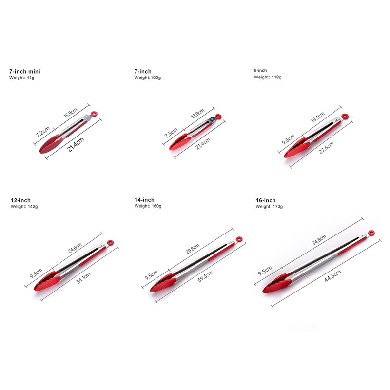 Wholesale Silicone Cooking Tongs - Food-Grade, Stainless Steel, Heat-Resistant, Multiple Sizes