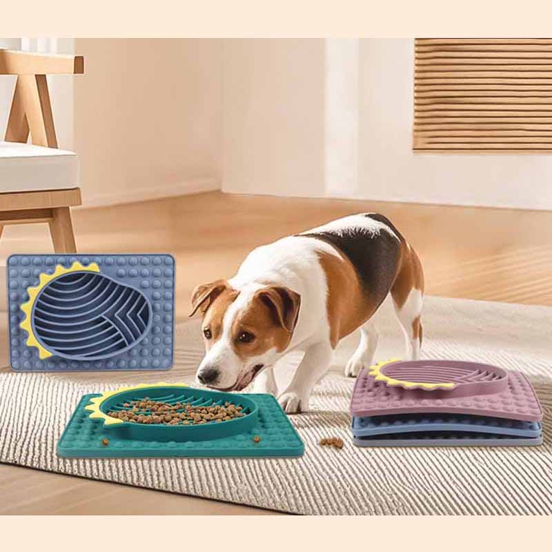 Syah Life Dinosaur Head Anti-Choking Slow Feeder Bowl with Mat | Prevent Gulping, Non-Slip Base
