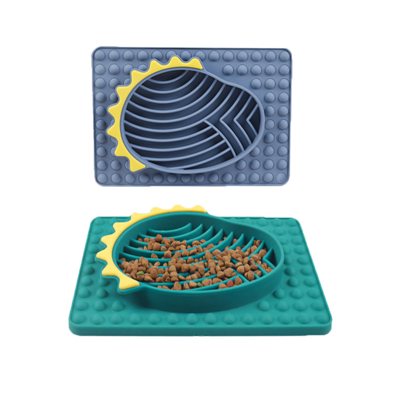 Syah Life Dinosaur Head Anti-Choking Slow Feeder Bowl with Mat | Prevent Gulping, Non-Slip Base