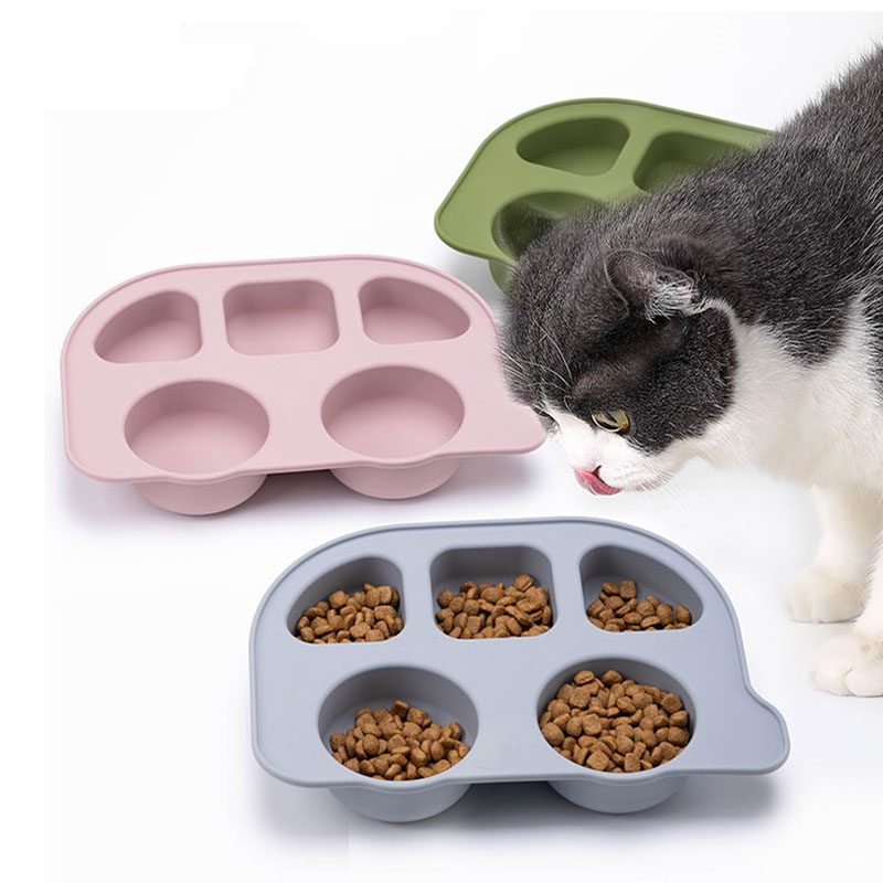 Syah Life Wholesale Food Grade Silicone Pet Food Tray - Car-Shaped Bulk Dual Compartment Anti-Slip