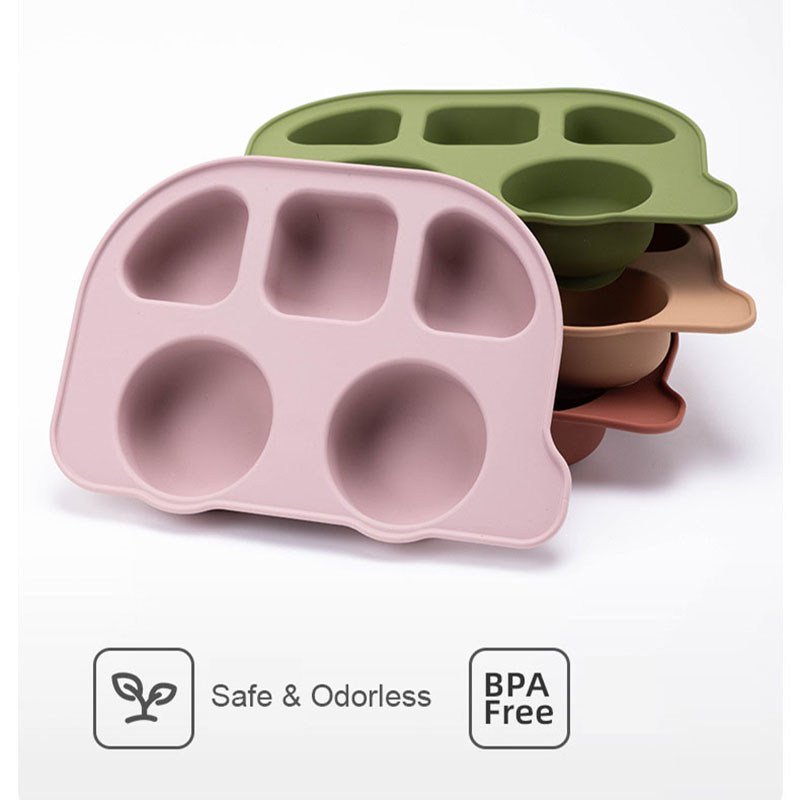 Syah Life Wholesale Food Grade Silicone Pet Food Tray - Car-Shaped Bulk Dual Compartment Anti-Slip