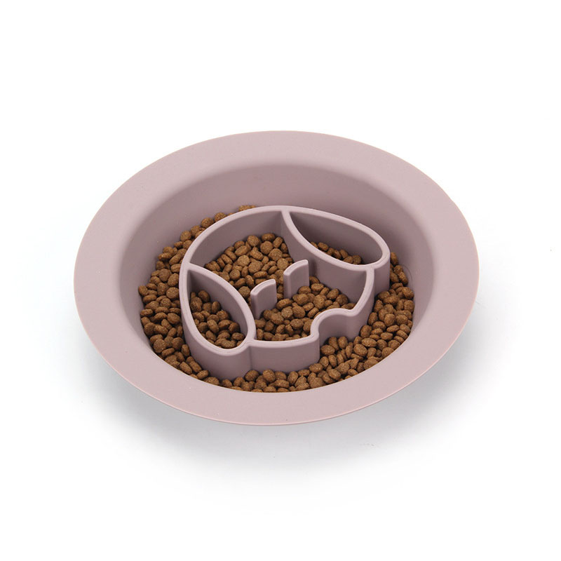 2 in 1 Silicone Pet Slow Food Bowl - Anti-Slip Anti-Choke Dog & Cat Feeder for Dry/Wet Food