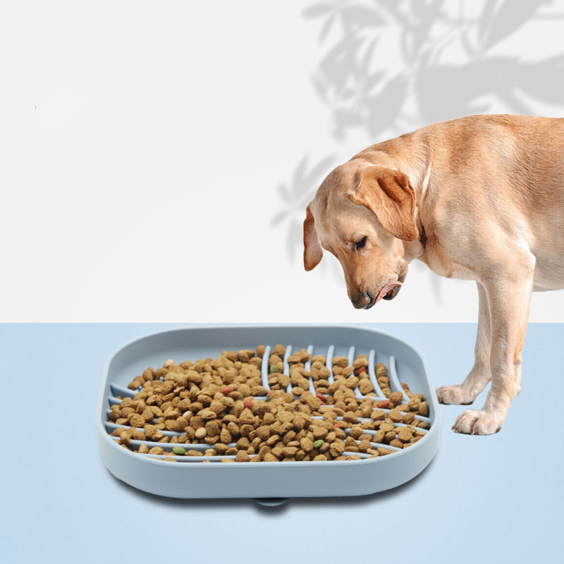 Silicone Slow Feeder Dog Bowl | Non-Slip Cat Feeding Bowl with Suction Base | BPA-Free Pet Bowl