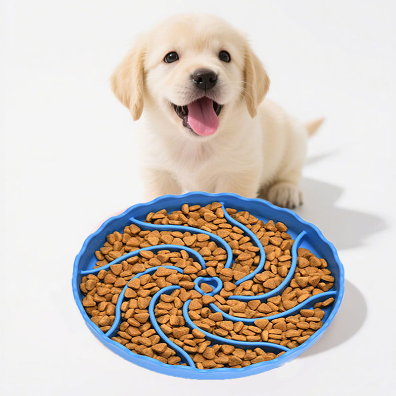 Silicone Slow Feeder Dog Bowl with Suction Cup | Anti-Choking Non-Slip Pet Feeding Bowl for Dogs