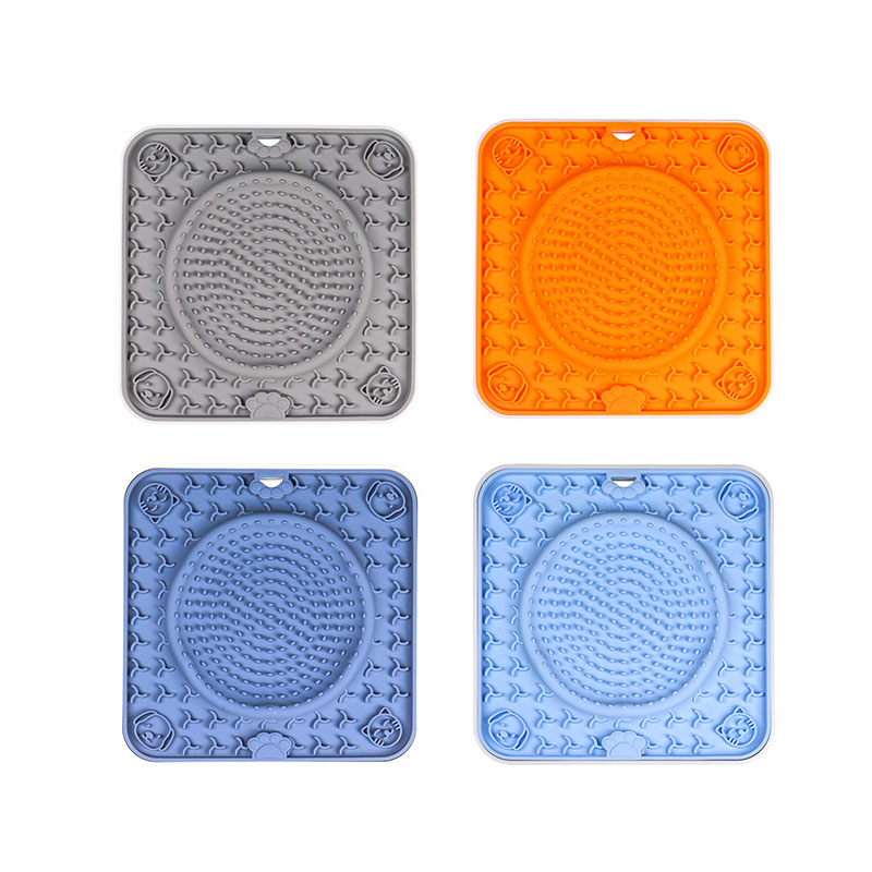 Silicone Square Slow Feeder Dog Bowl with Large Suction Cup | Bite-Resistant Pet Licking Mat for Dog