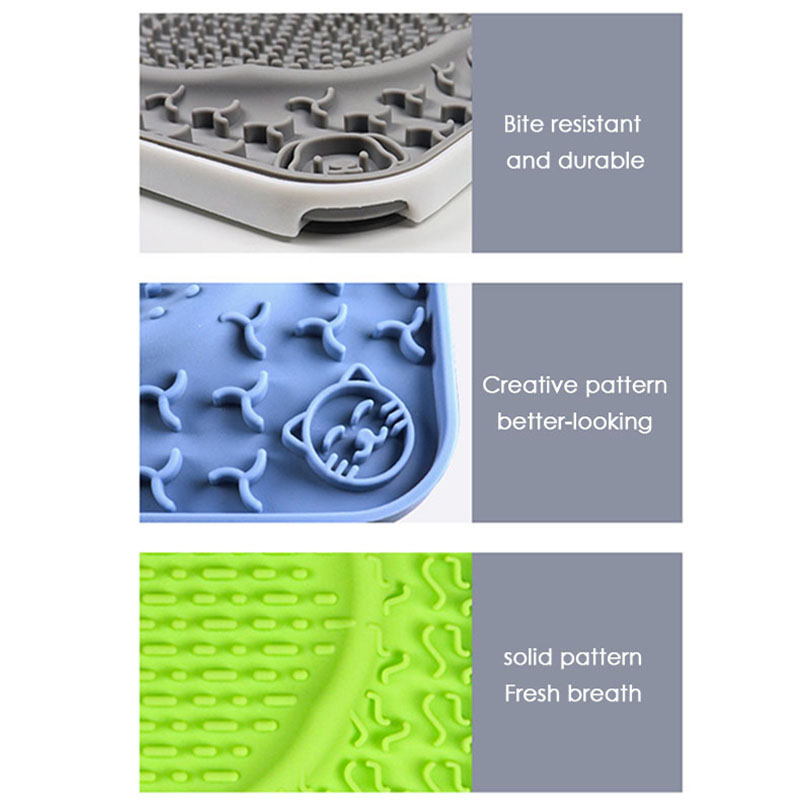 Silicone Square Slow Feeder Dog Bowl with Large Suction Cup | Bite-Resistant Pet Licking Mat for Dog