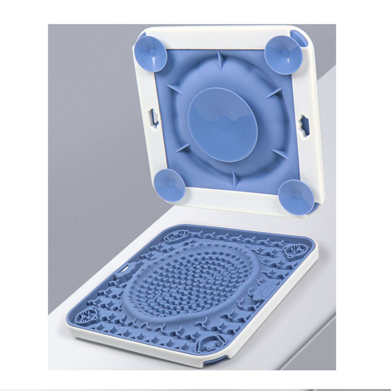 Silicone Square Slow Feeder Dog Bowl with Large Suction Cup | Bite-Resistant Pet Licking Mat for Dog