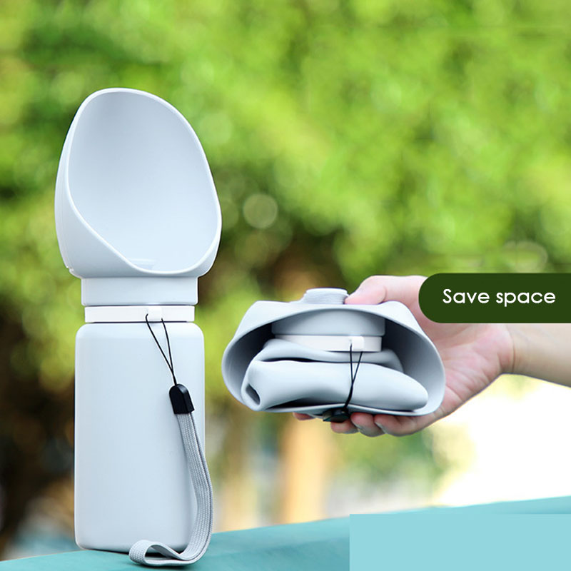 19oz/550ml BPA-Free Dog Travel Water Bottle - Foldable, Leak-Proof Silicone Design for Hiking