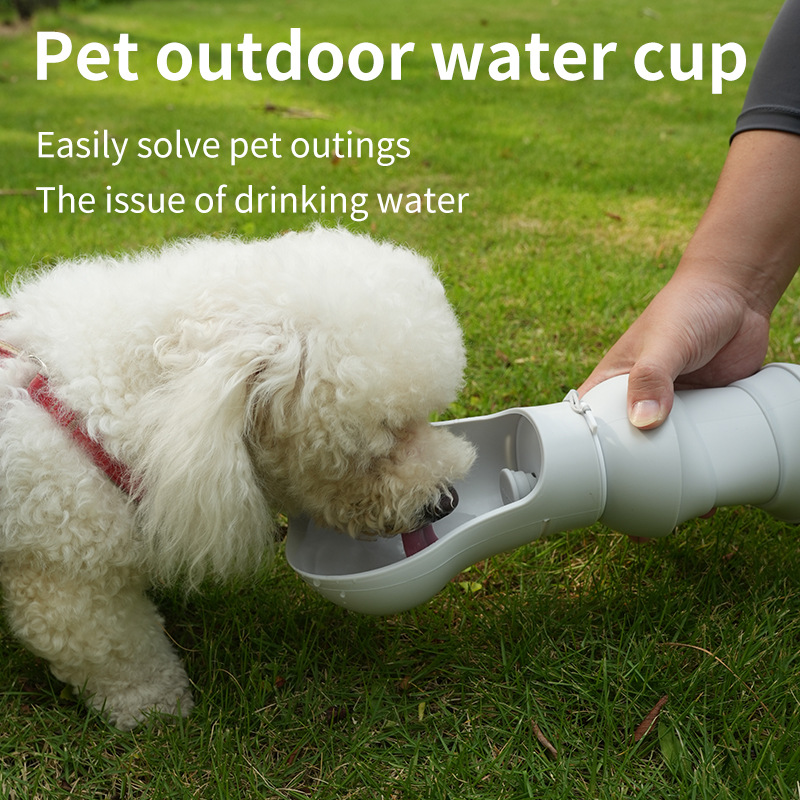 Foldable Dog Water Bottle - Safe Food-Grade Silicone, Portable for Outdoor Adventures, Fits Small & 