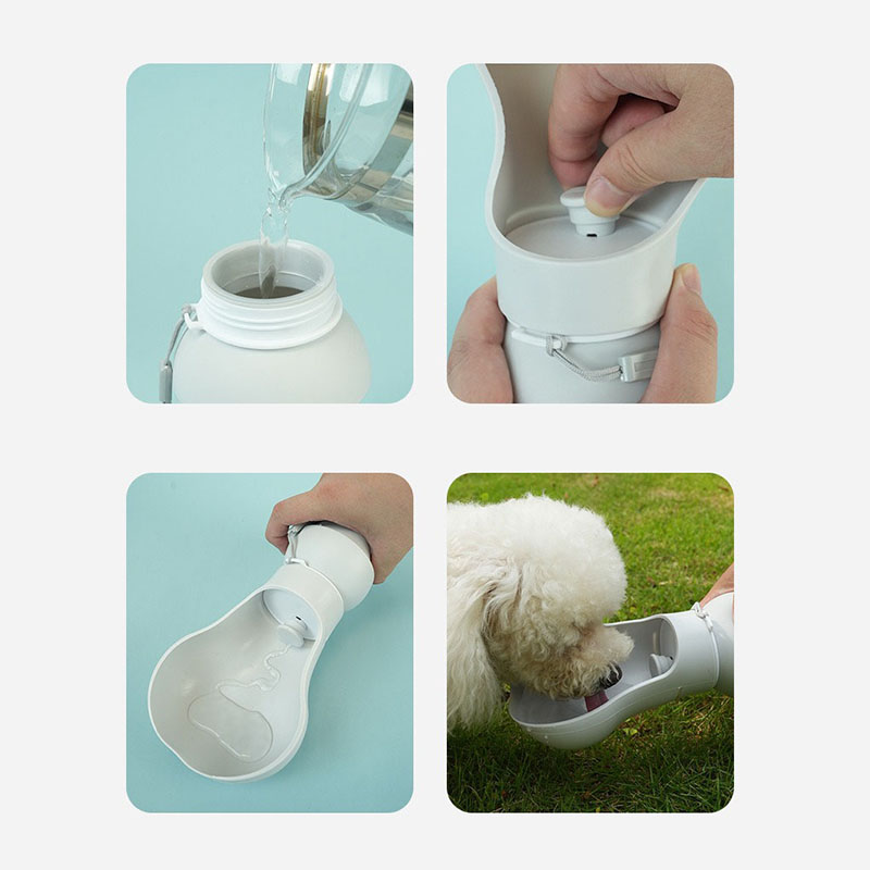 Foldable Dog Water Bottle - Safe Food-Grade Silicone, Portable for Outdoor Adventures, Fits Small & 