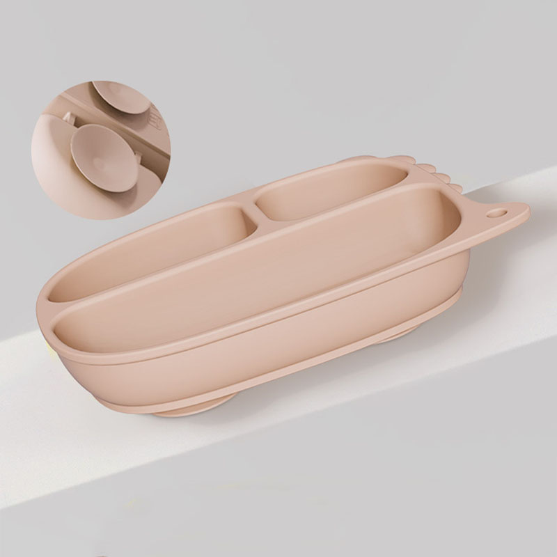 Cartoon Dinosaur Silicone Baby Feeding Set – Suction Plate, Bowl, Spoon, Fork, Bib & Cup | Non-Slip