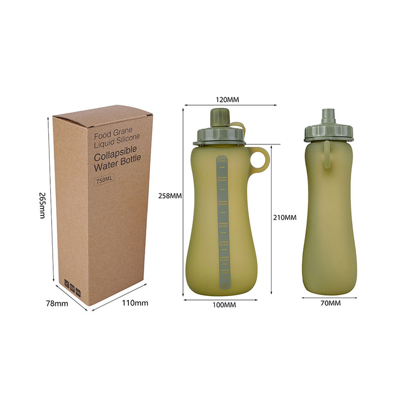750ml Collapsible Silicone Water Bottle | BPA-Free Portable Sports Bottle for Outdoor, Travel