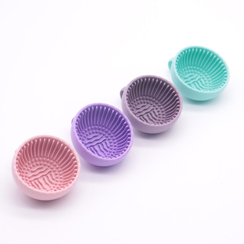 Custom Silicone Makeup Brush Cleaner | Portable Textured Brush Washing Bowl | OEM Beauty Tool