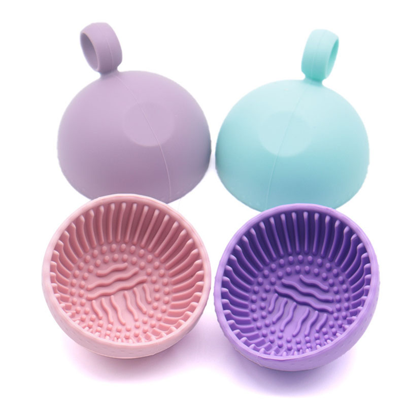 Custom Silicone Makeup Brush Cleaner | Portable Textured Brush Washing Bowl | OEM Beauty Tool