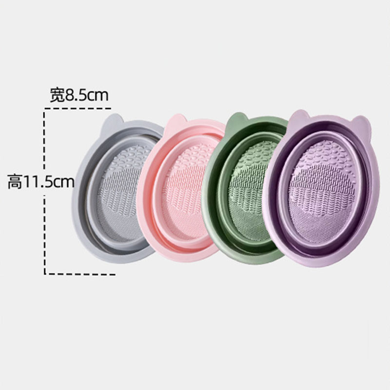 OEM Silicone Foldable Makeup Brush Cleaning Bowl | Deep-Clean Textured Beauty Tool for Brushes