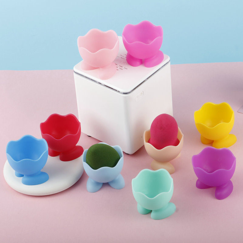 Silicone Makeup Sponge Holder with Stand | Cute Beauty Blender Storage Base for Vanity Organization