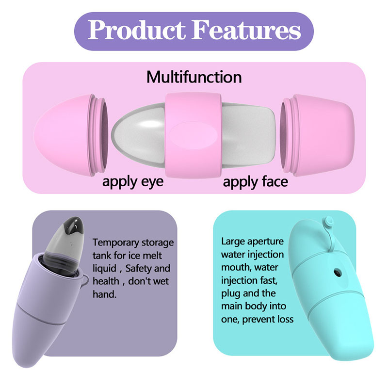 Silicone Ice Roller for Face | Reusable Ice Mold for Facial Cooling, De-Puffing & Massage