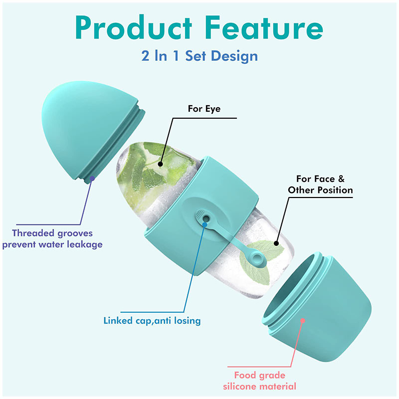 Silicone Ice Roller for Face | Reusable Ice Mold for Facial Cooling, De-Puffing & Massage