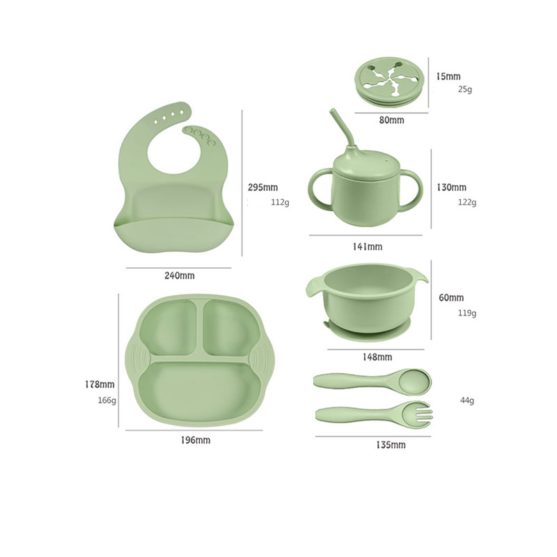 Syah Life Silicone Baby Feeding Set | 7-Piece Food-Grade Tableware Kit for Toddlers