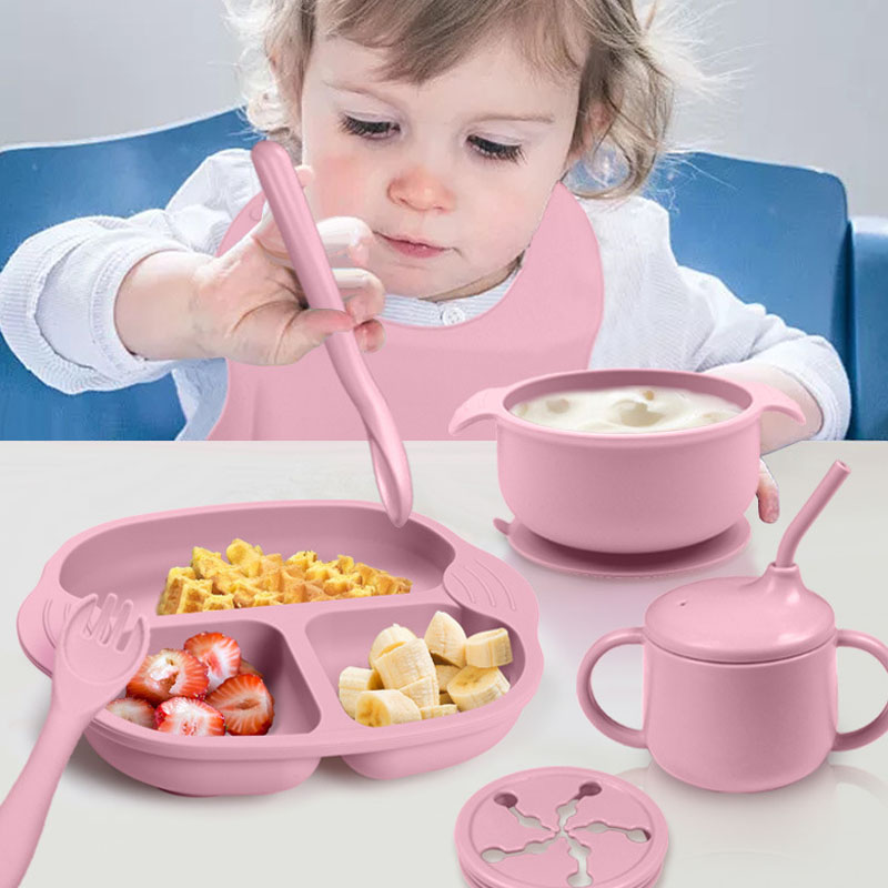 Syah Life Silicone Baby Feeding Set | 7-Piece Food-Grade Tableware Kit for Toddlers