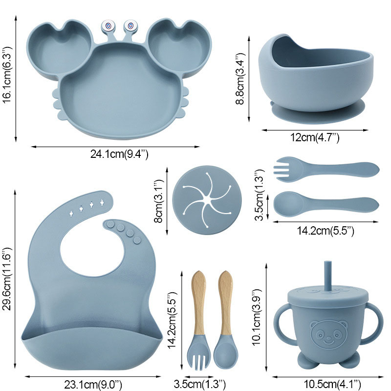Silicone Crab Baby Feeding Set | Food-Grade Silicone Tableware for Infants and Toddlers
