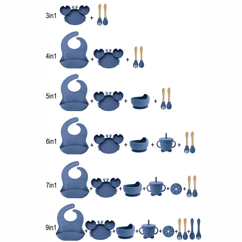 Silicone Crab Baby Feeding Set | Food-Grade Silicone Tableware for Infants and Toddlers