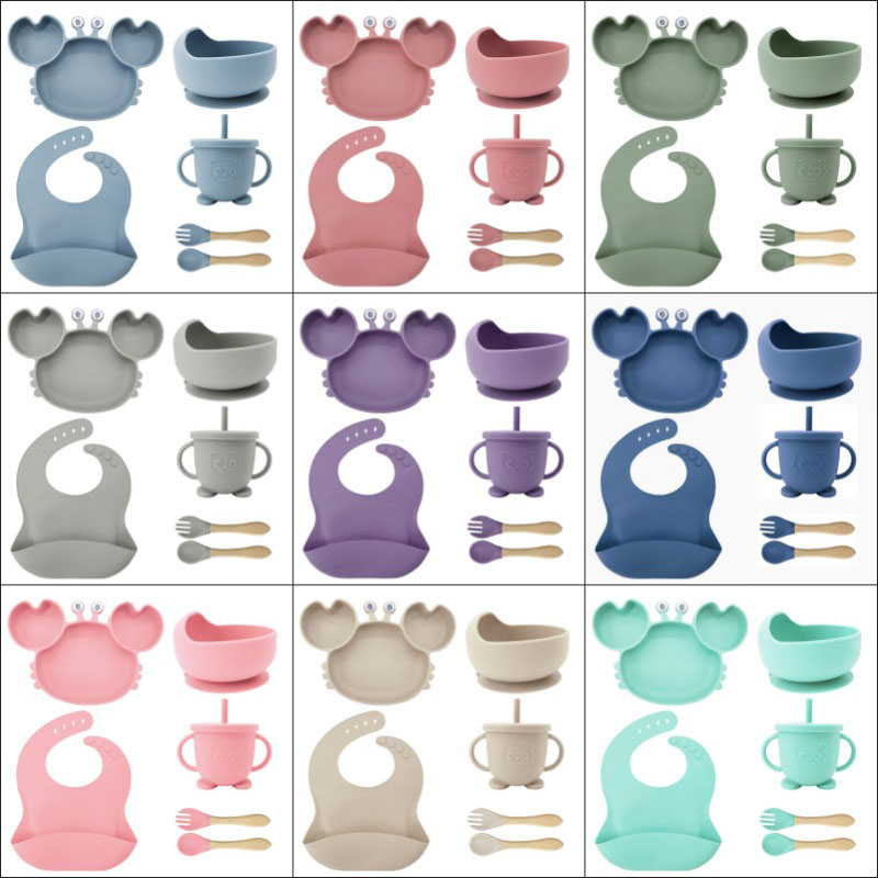Silicone Crab Baby Feeding Set | Food-Grade Silicone Tableware for Infants and Toddlers