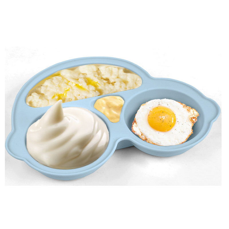 Silicone Car Baby Plate | Food-Grade Divided Silicone Feeding Plate with Strong Suction Base