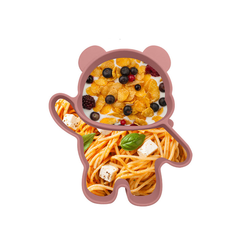 Silicone Baby Feeding Plate with Panda Design – Divided Sections, Strong Suction Base, BPA-Free