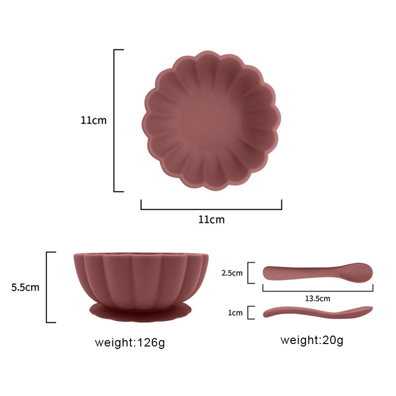 Silicone Pumpkin Bowl with Suction – Spill-Proof Baby Feeding Set, Includes Spoon – Support OEM