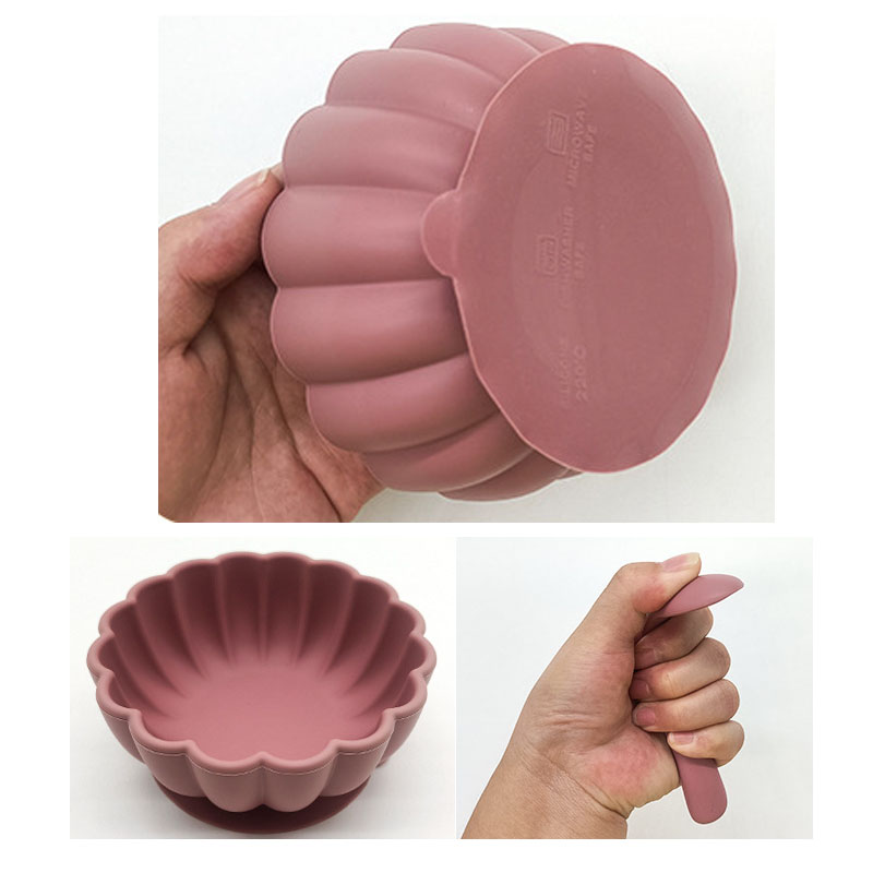 Silicone Pumpkin Bowl with Suction – Spill-Proof Baby Feeding Set, Includes Spoon – Support OEM