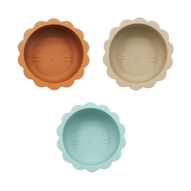 Silicone Lion Feeding Bowl with Suction Base – Food-Grade, Spill-Proof, Baby-Approved – Customizable