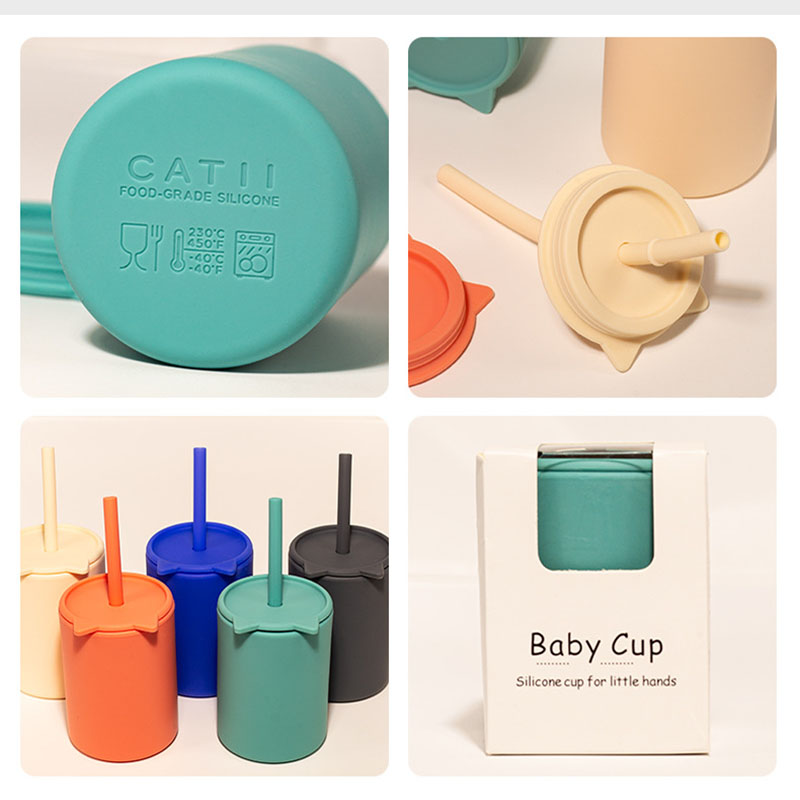 Silicone Kitten Sippy Cup - Leak-Proof Toddler Cup BPA-Free | Custom Colors & Logo (MOQ 500PCS)