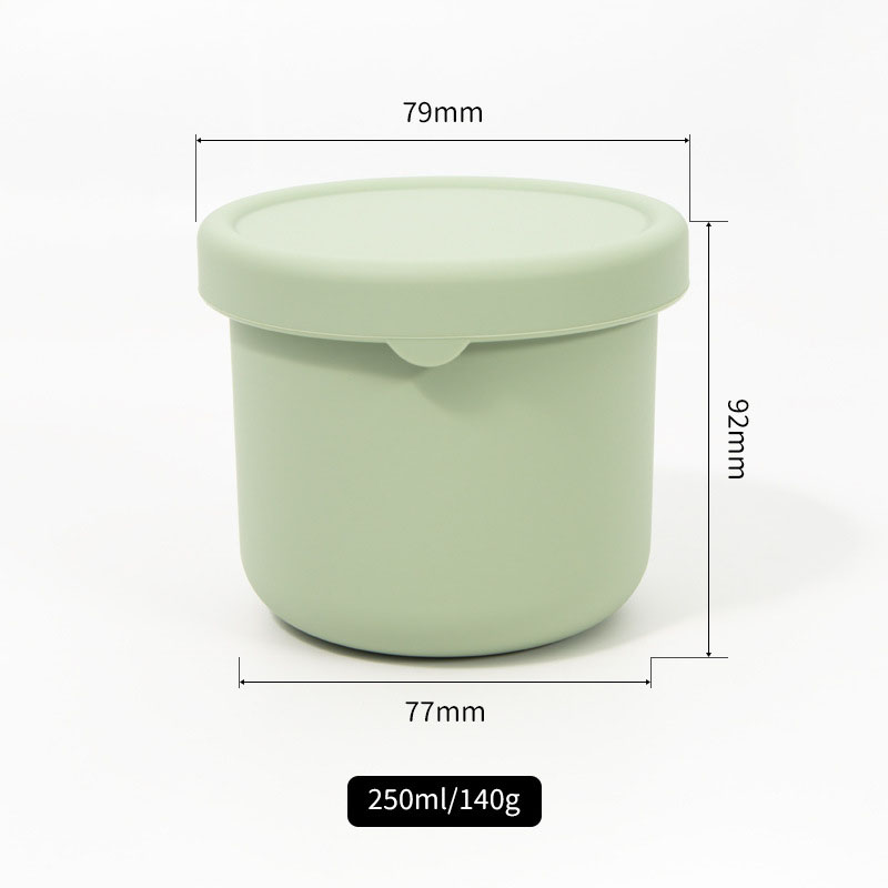 250ml Round Silicone Lunch Box - Microwave-Safe, Heat/Cold Resistant Bento Box | anti-scald
