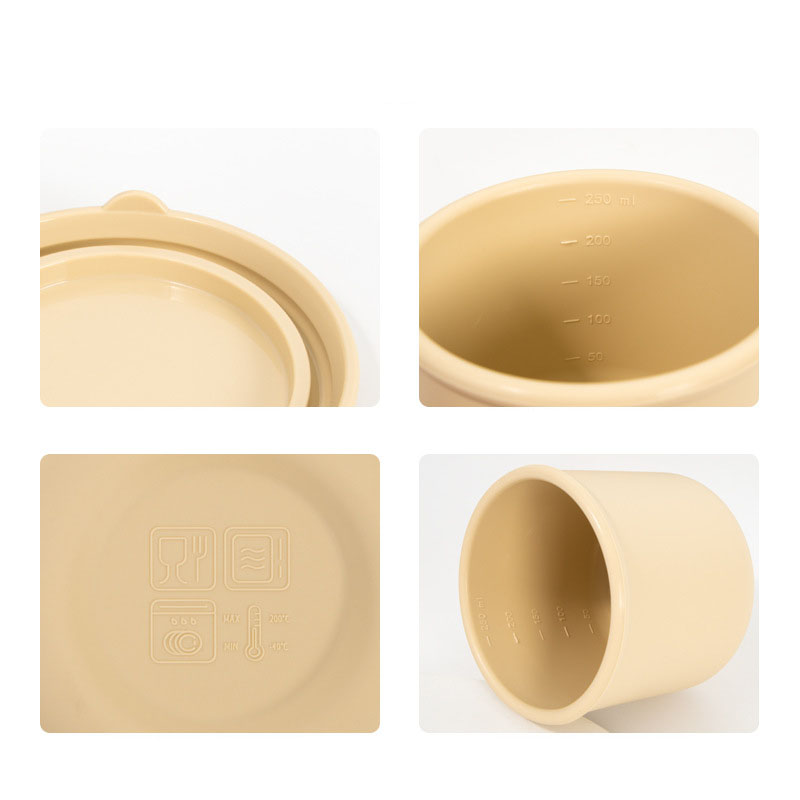 250ml Round Silicone Lunch Box - Microwave-Safe, Heat/Cold Resistant Bento Box | anti-scald