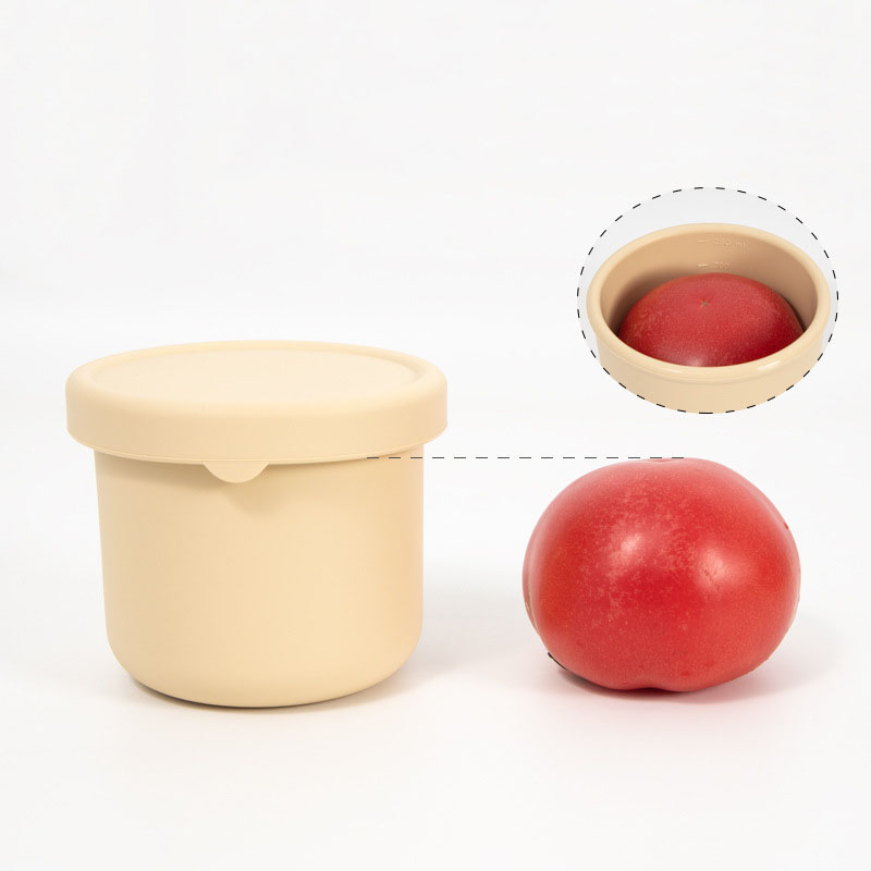 250ml Round Silicone Lunch Box - Microwave-Safe, Heat/Cold Resistant Bento Box | anti-scald