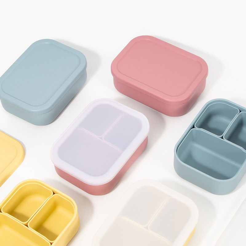 900ml 3-Compartment Silicone Lunch Box - Detachable, Leak-Proof Bento Box for Adults/Students