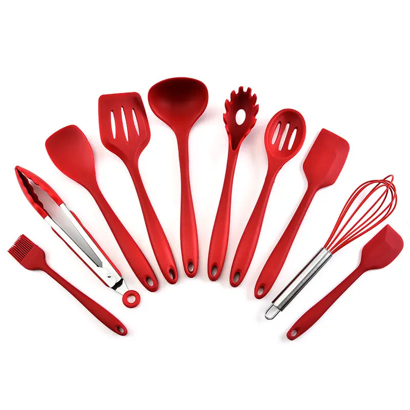 Syah Life 10PCS Silicone Cooking Utensils Set - Non-Stick Heat Resistant Hanging Kitchen Tools