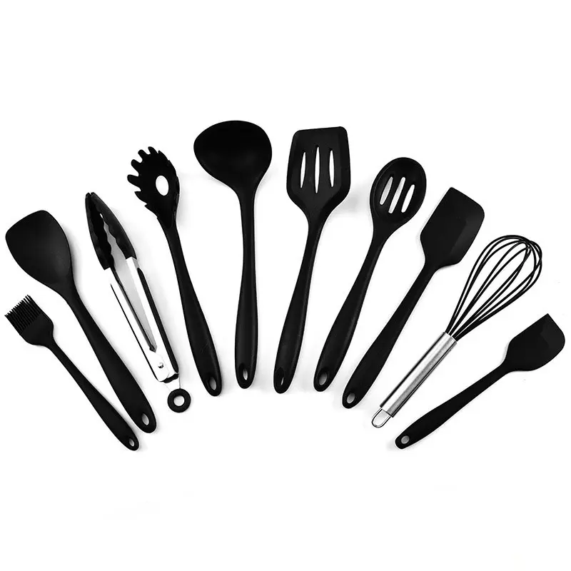Syah Life 10PCS Silicone Cooking Utensils Set - Non-Stick Heat Resistant Hanging Kitchen Tools