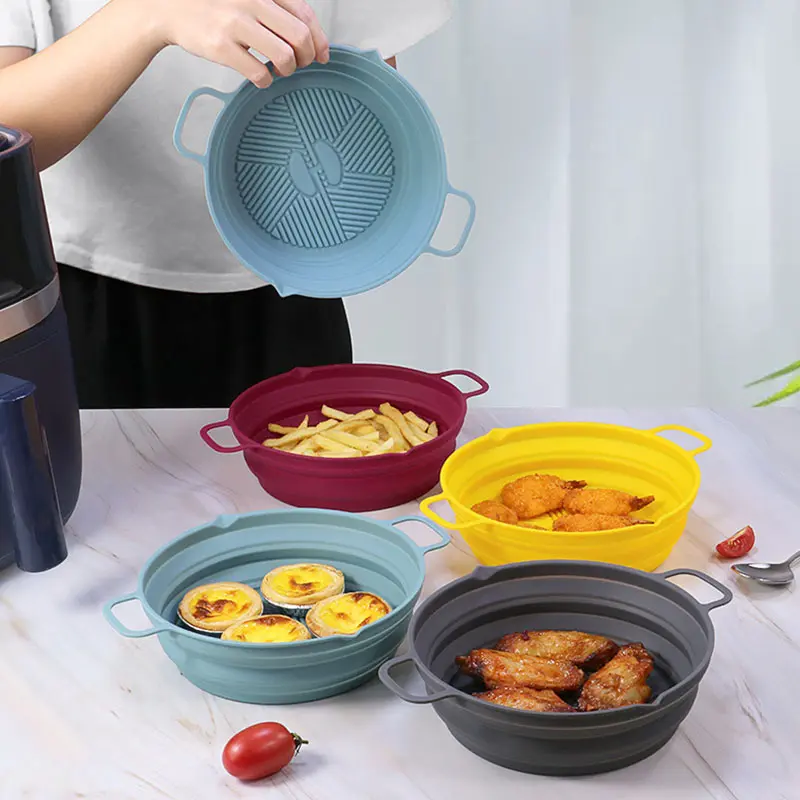 Syah Life Foldable Silicone Air Fryer Baking Tray – Heat-Resistant, Non-Stick, Reusable Silicone Pan