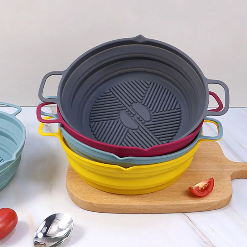 Syah Life Foldable Silicone Air Fryer Baking Tray – Heat-Resistant, Non-Stick, Reusable Silicone Pan
