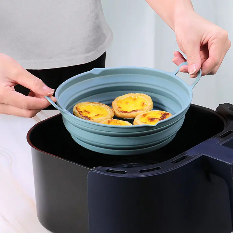 Syah Life Foldable Silicone Air Fryer Baking Tray – Heat-Resistant, Non-Stick, Reusable Silicone Pan