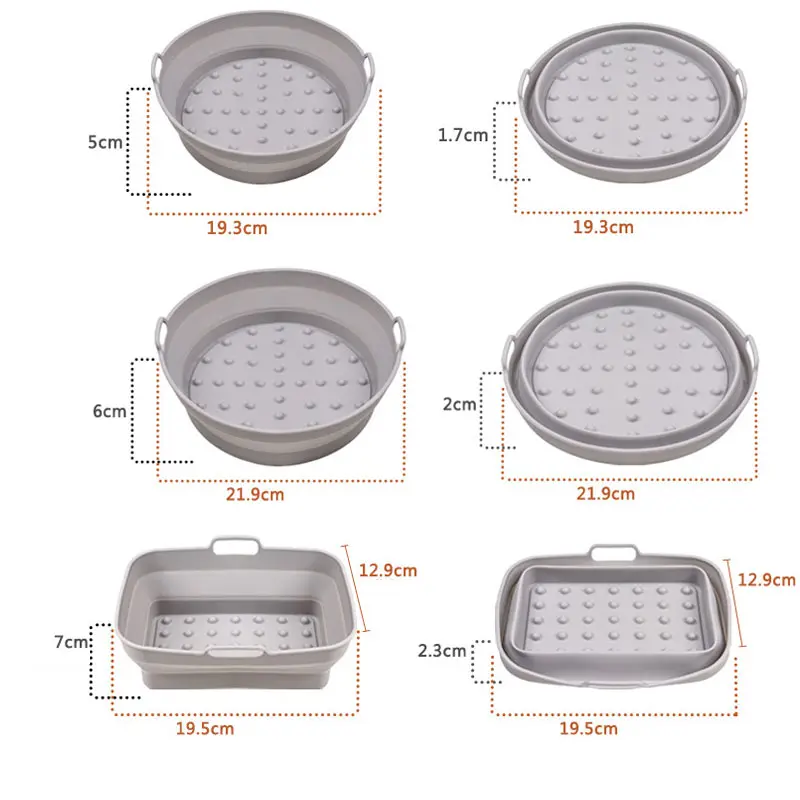 Foldable Silicone Air Fryer Liner – Food-Grade, Heat-Resistant, Non-Stick Baking Tray for Air Fryer